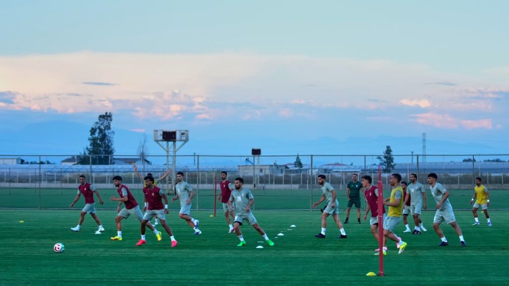Iran national football team players training on field ahead of 2026 World Cup