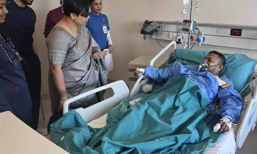 Injured Indian citizen receiving treatment in hospital after Kuwait airport attack